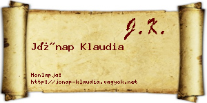 Jónap Klaudia névjegykártya