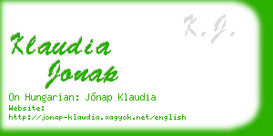 klaudia jonap business card
